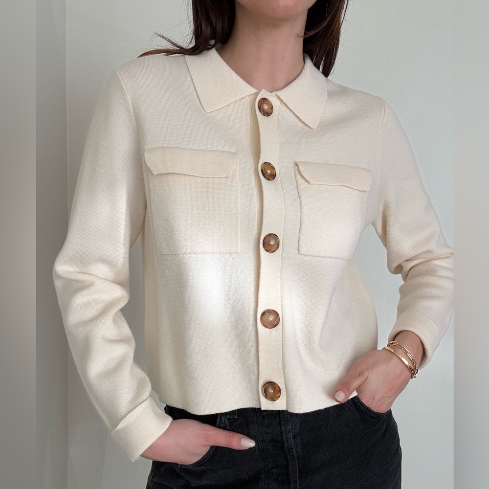 Sezane betty Cream Women's cardigan